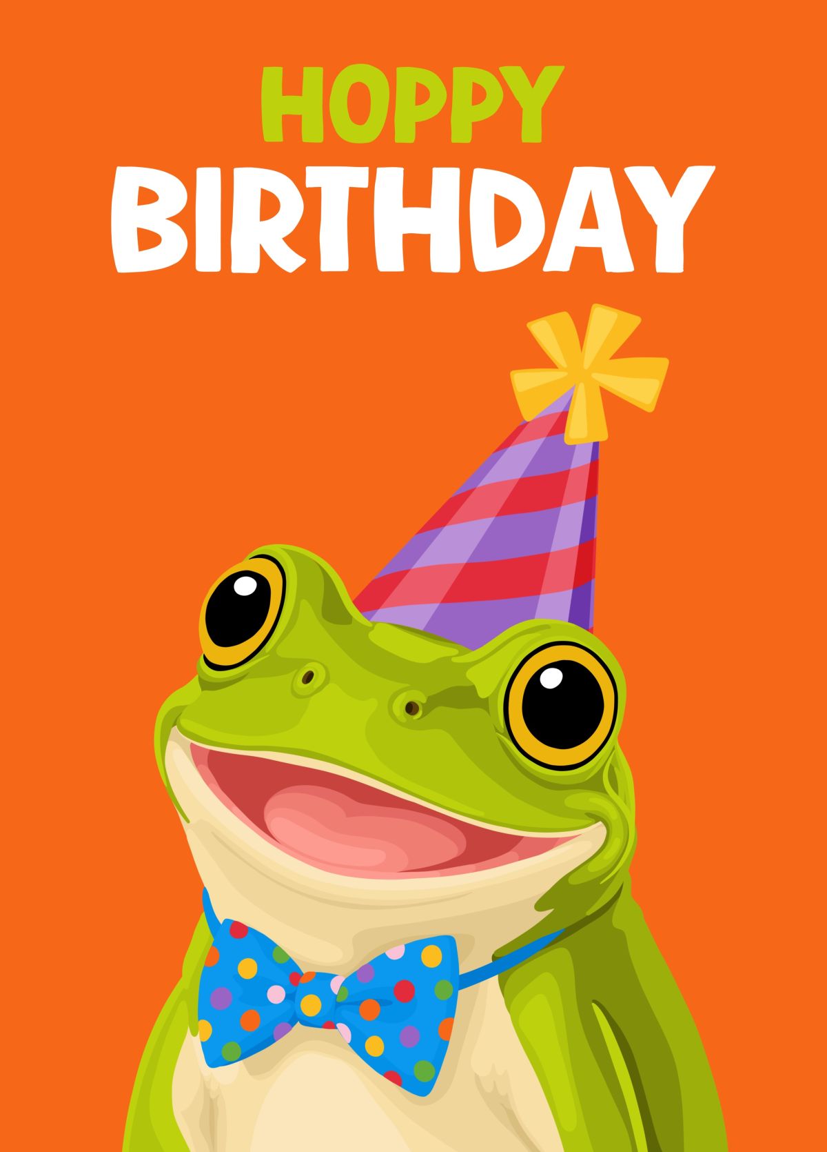 Cute Frog Happy Birthday Card