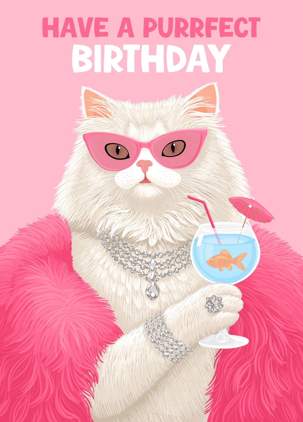 Funny Cat Purrfect Birthday Card