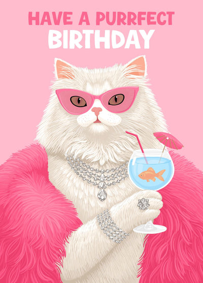 Funny Cat Purrfect Birthday Card