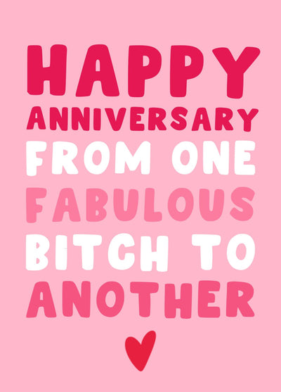 Funny Fabulous Bitch Anniversary Card