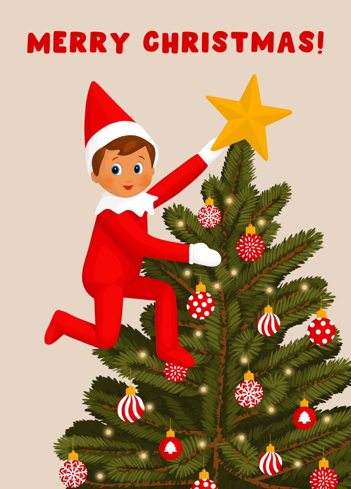 Elf On The Shelf Christmas Card