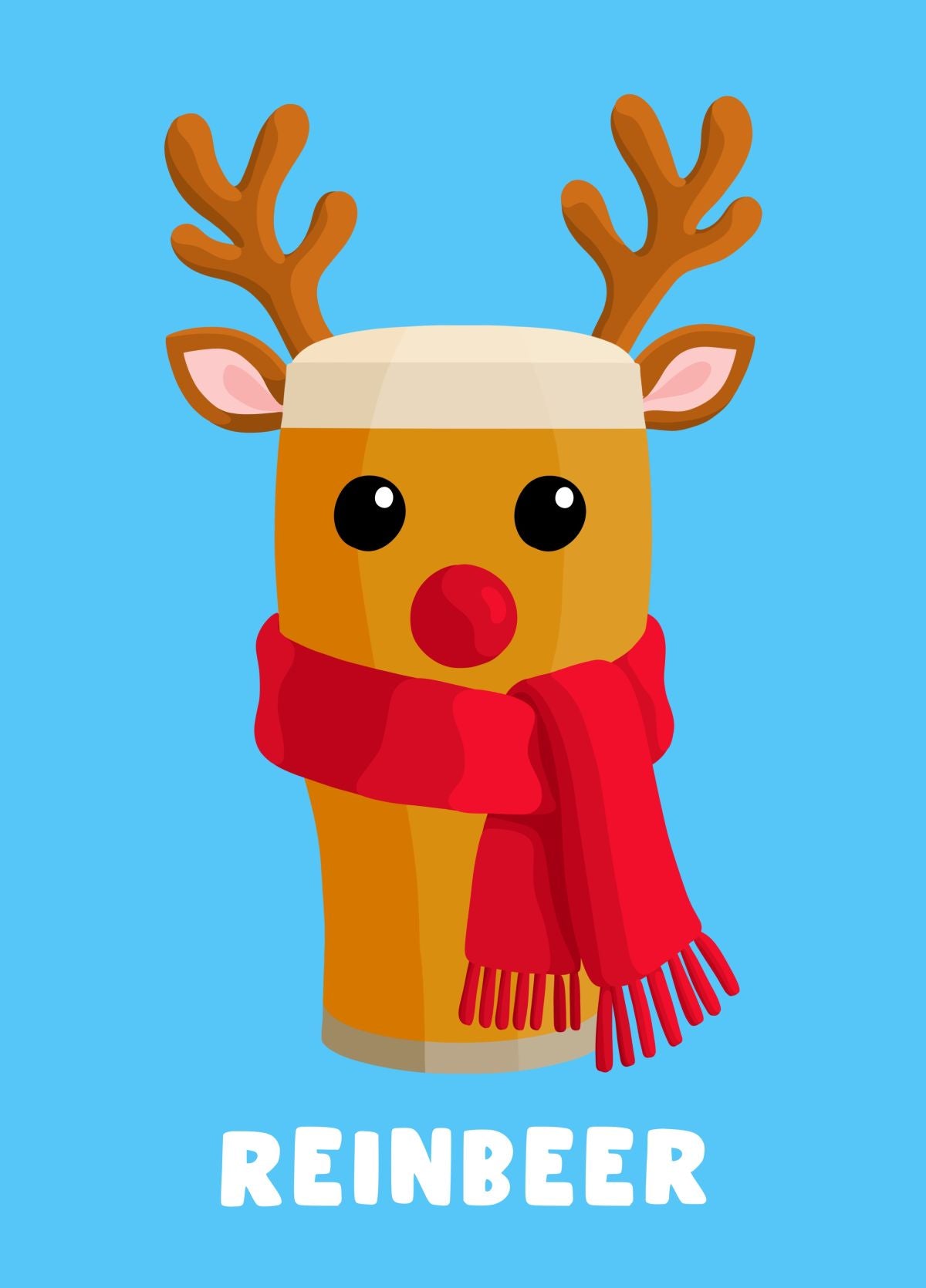 Funny Reinbeer Christmas Card