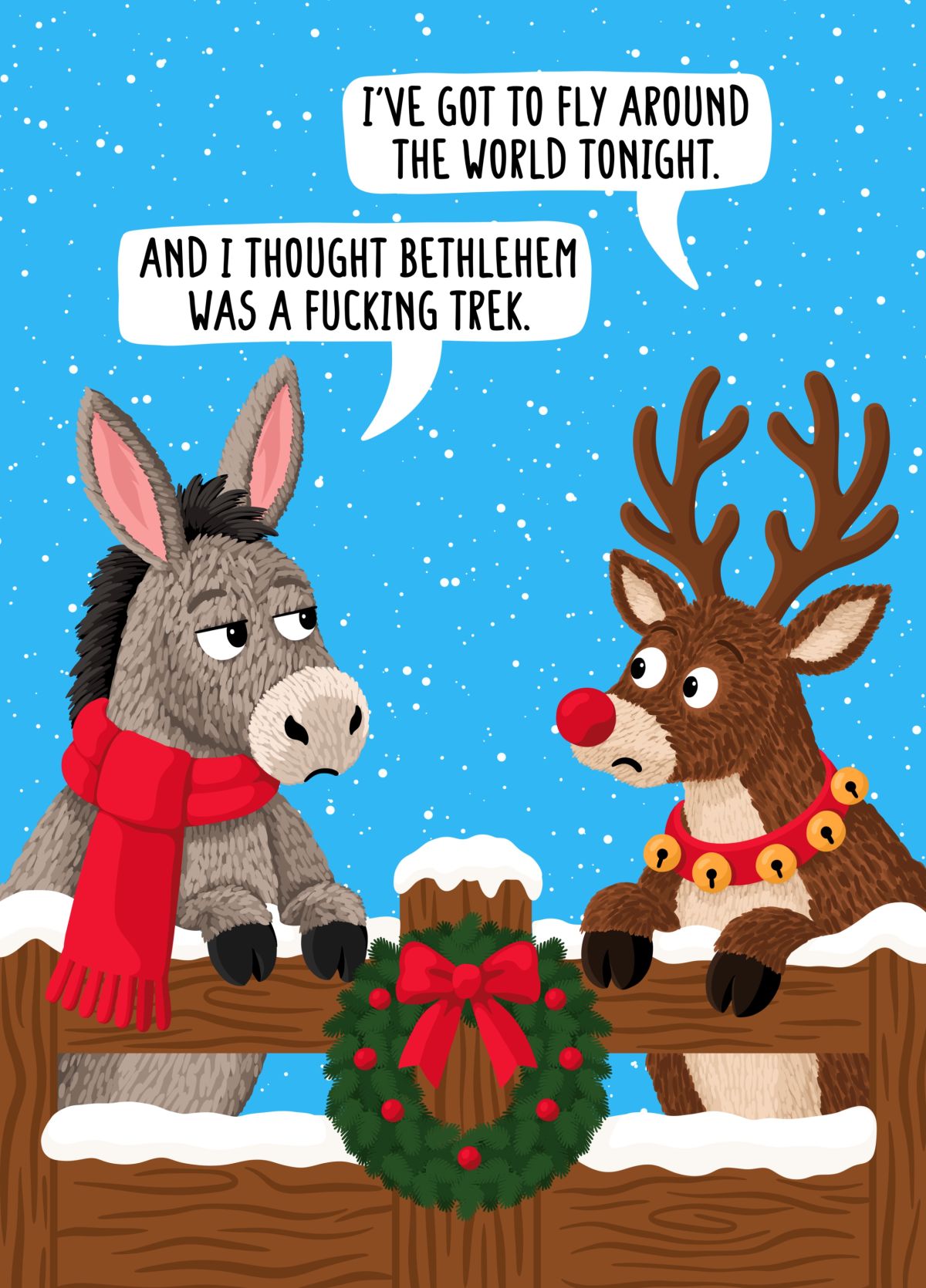 Funny And Cheeky Rudolph Christmas Card