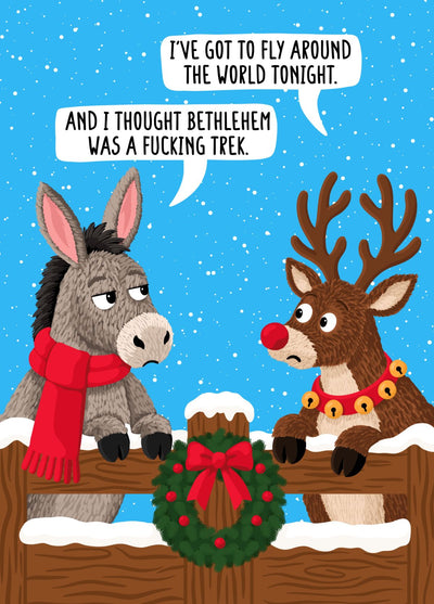Funny And Cheeky Rudolph Christmas Card