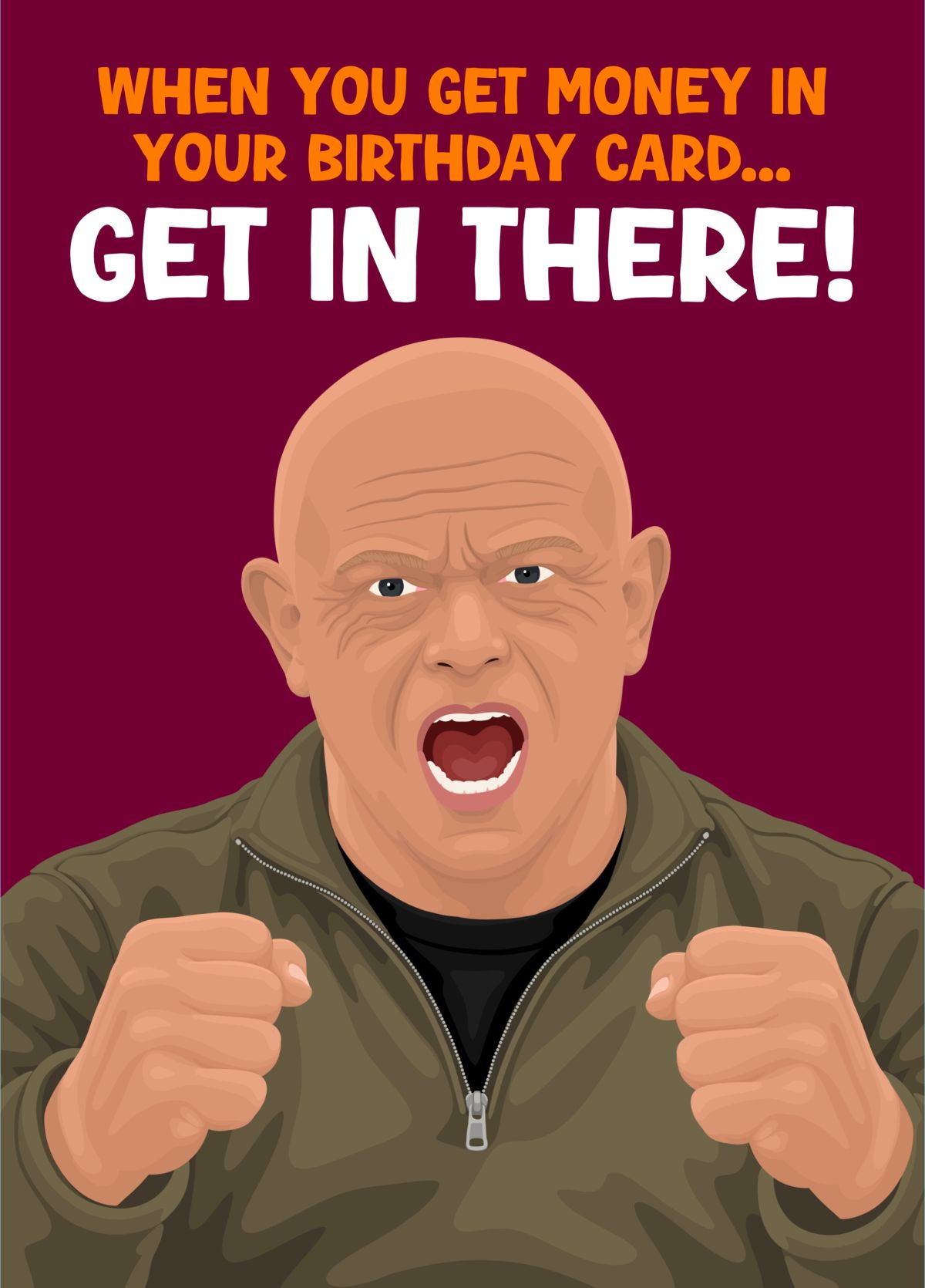 Funny Ross Kemp - Get In There Birthday Card