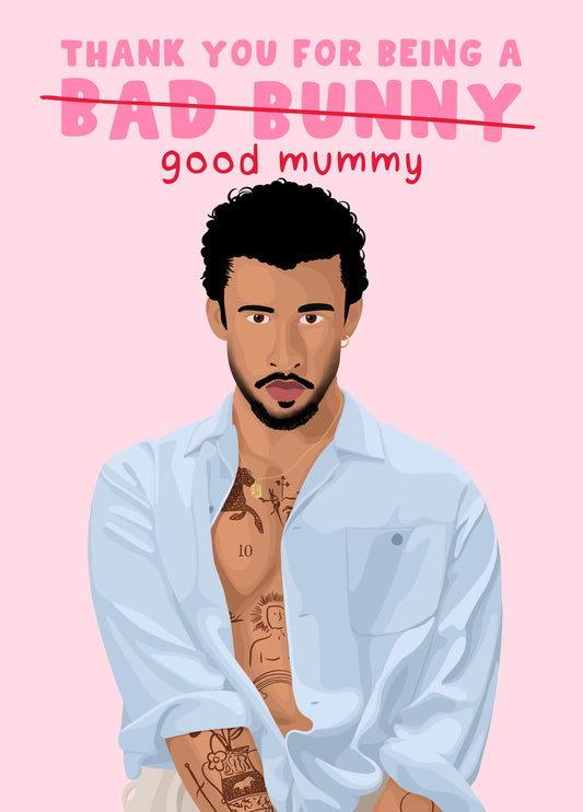 Bad Bunny Mothers Day Card