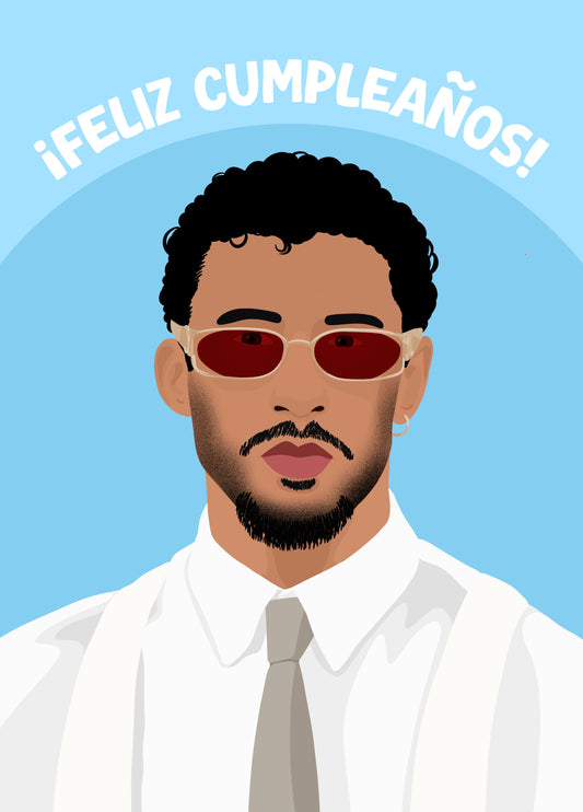 Bad Bunny Feliz Cumpleanos Birthday Card
