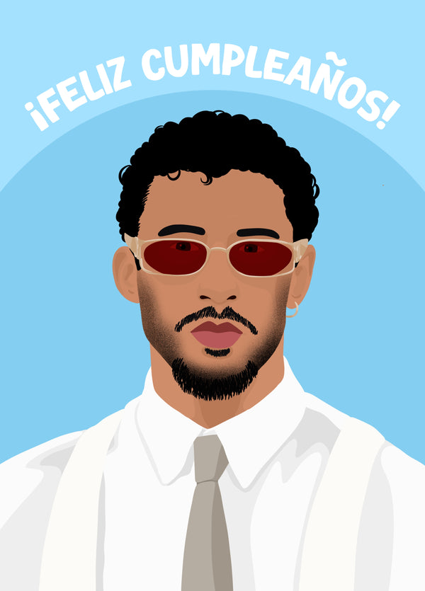 Bad Bunny Feliz Cumpleanos Birthday Card