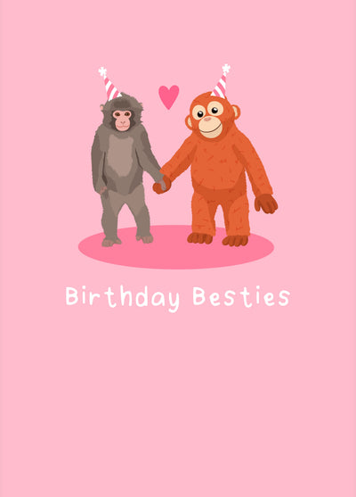 Panchi Monkey Birthday Besties Card
