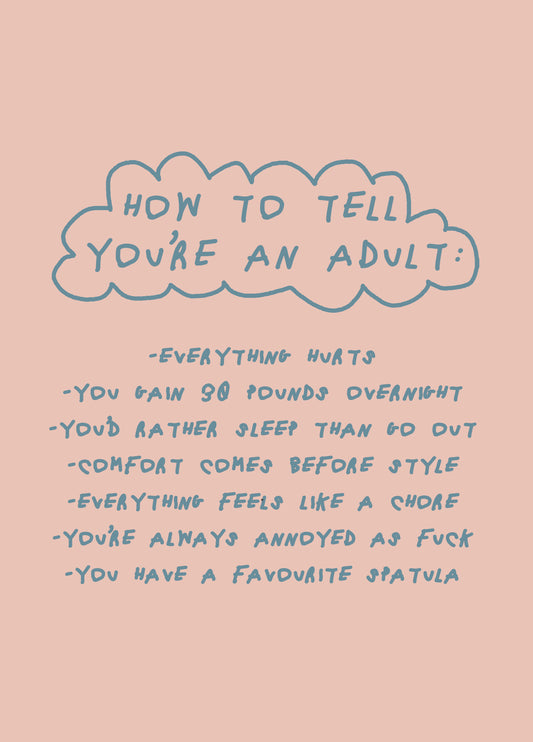 How To Tell You're An Adult Card