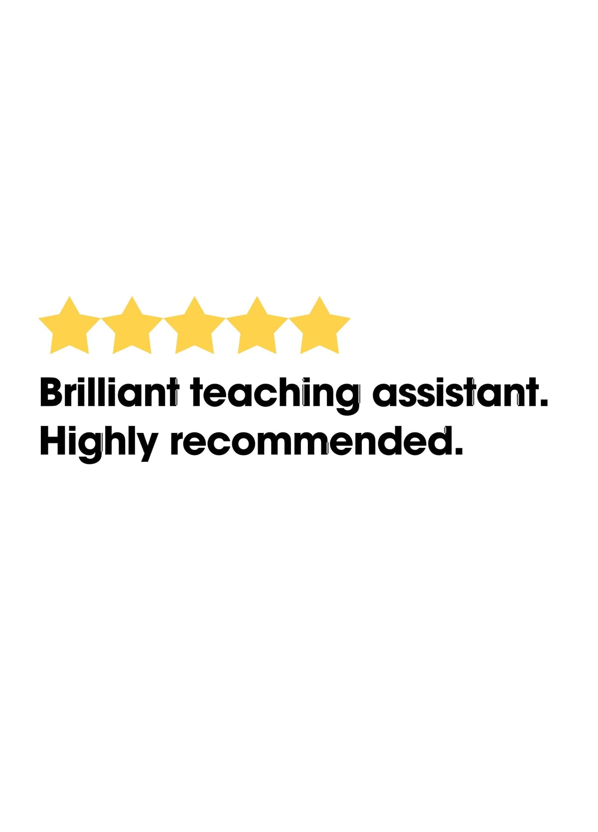 Teaching Assistant Card