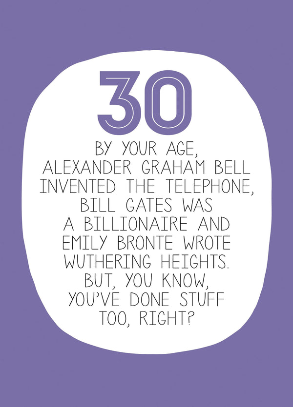 By Your Age 30 Card