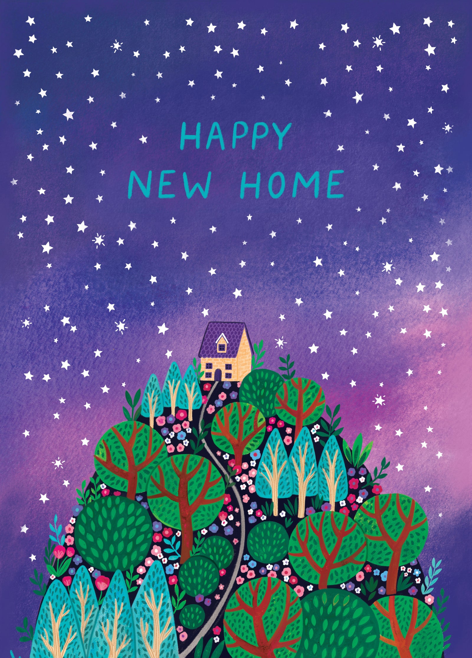 Pretty New Home Card - Happy New Home - Trees