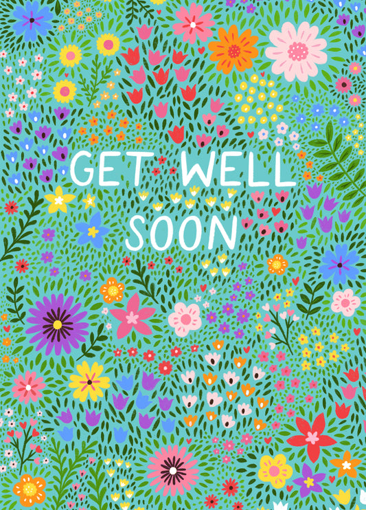 Pretty Get Well Card - Spring Florals