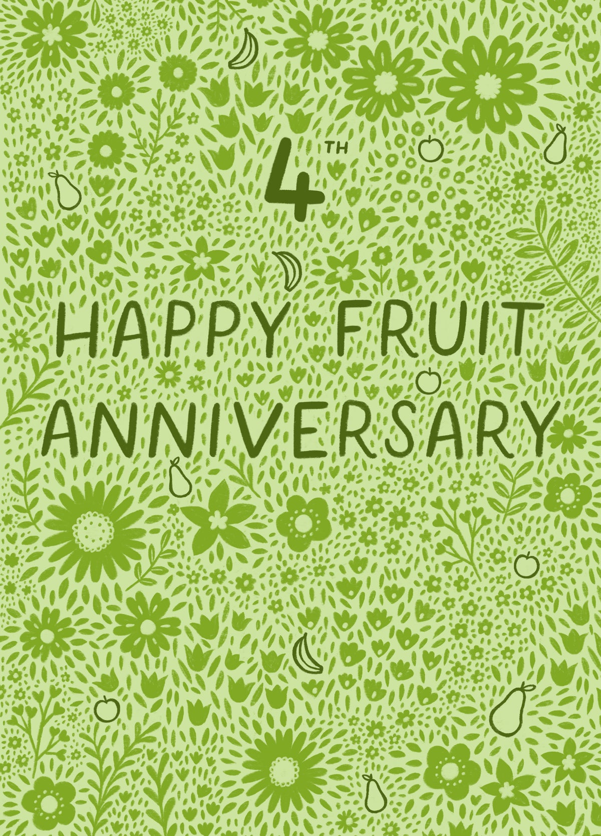 Pretty Anniversary Card - 4th - Fruit