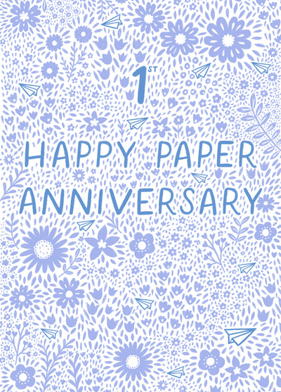 Pretty Anniversary Card - 1st - Paper
