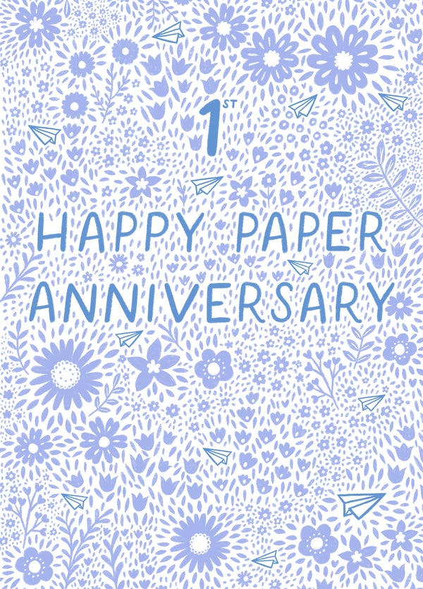 Pretty Anniversary Card - 1st - Paper