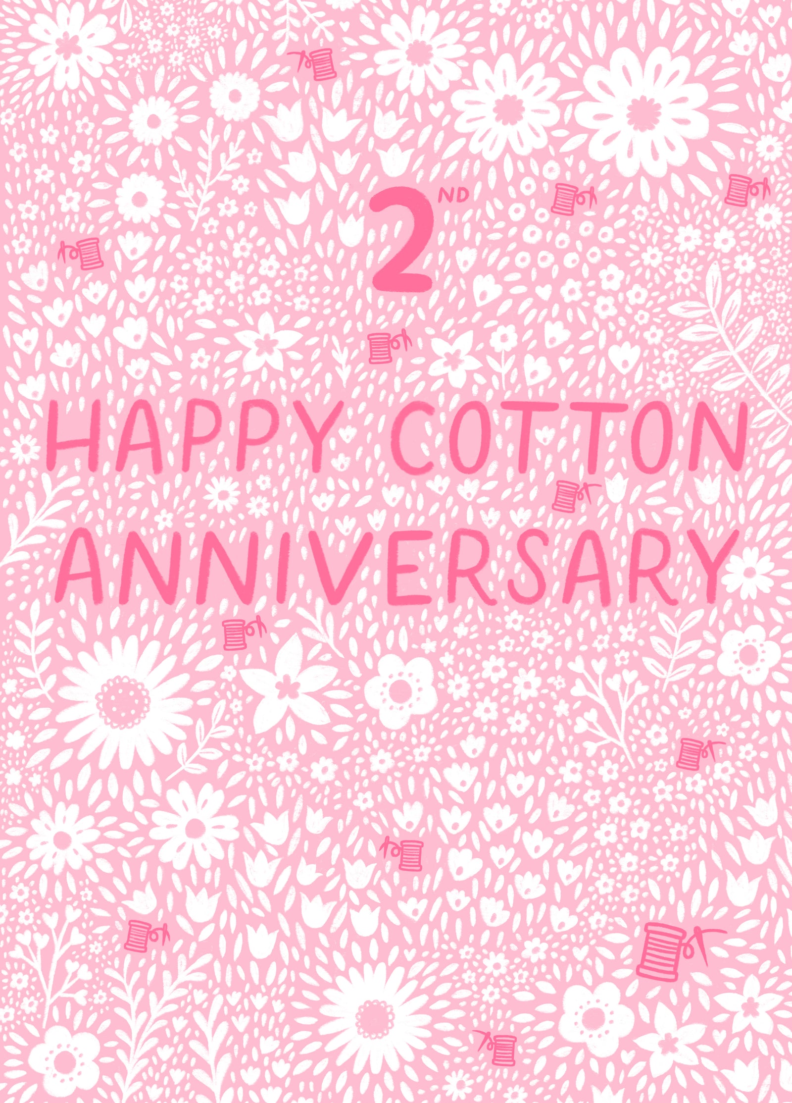 Pretty Anniversary Card - 2nd - Cotton