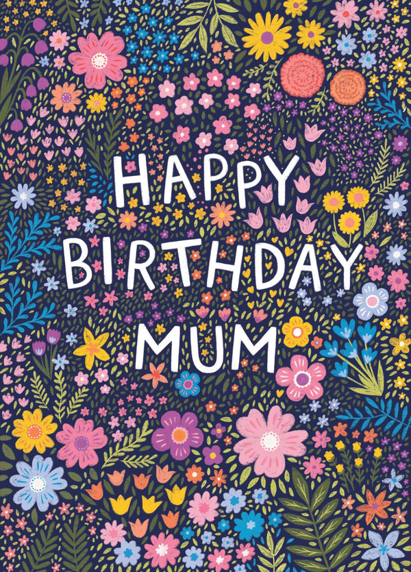 Floral Birthday Card For Your Lovely Mum