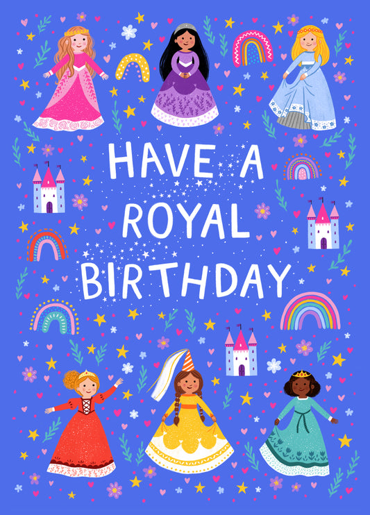 Cute Birthday Card - For Her - Princesses