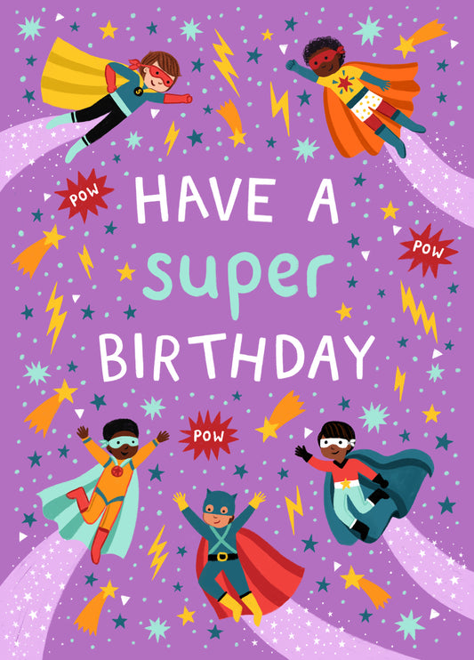 Cute Birthday Card - For Him - Superheroes
