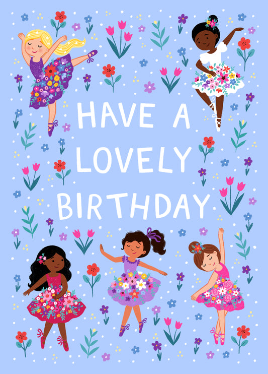 Pretty Birthday Card - Ballerinas - For Her