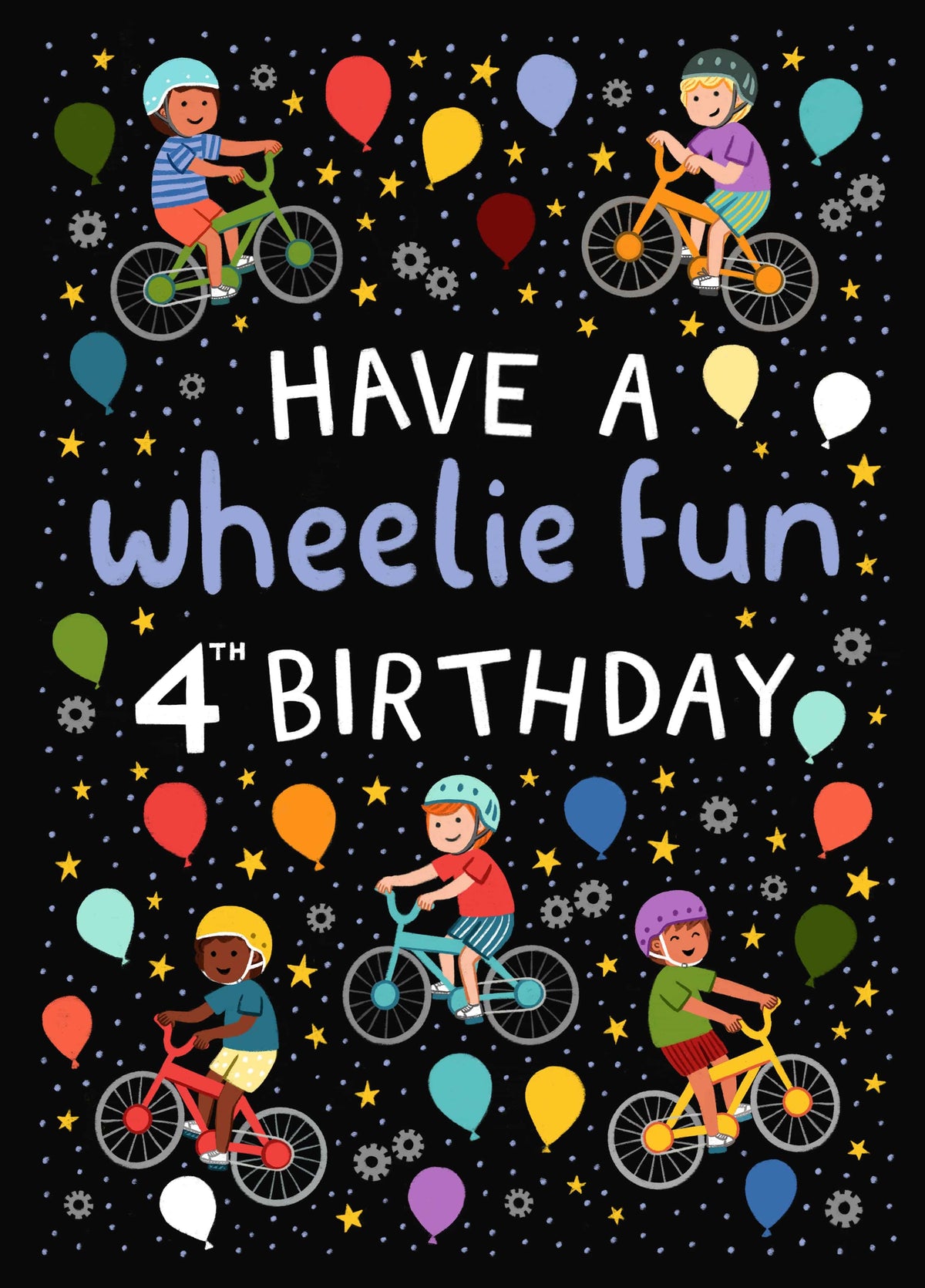 Cute 4th Birthday Card - Bikes - For Him