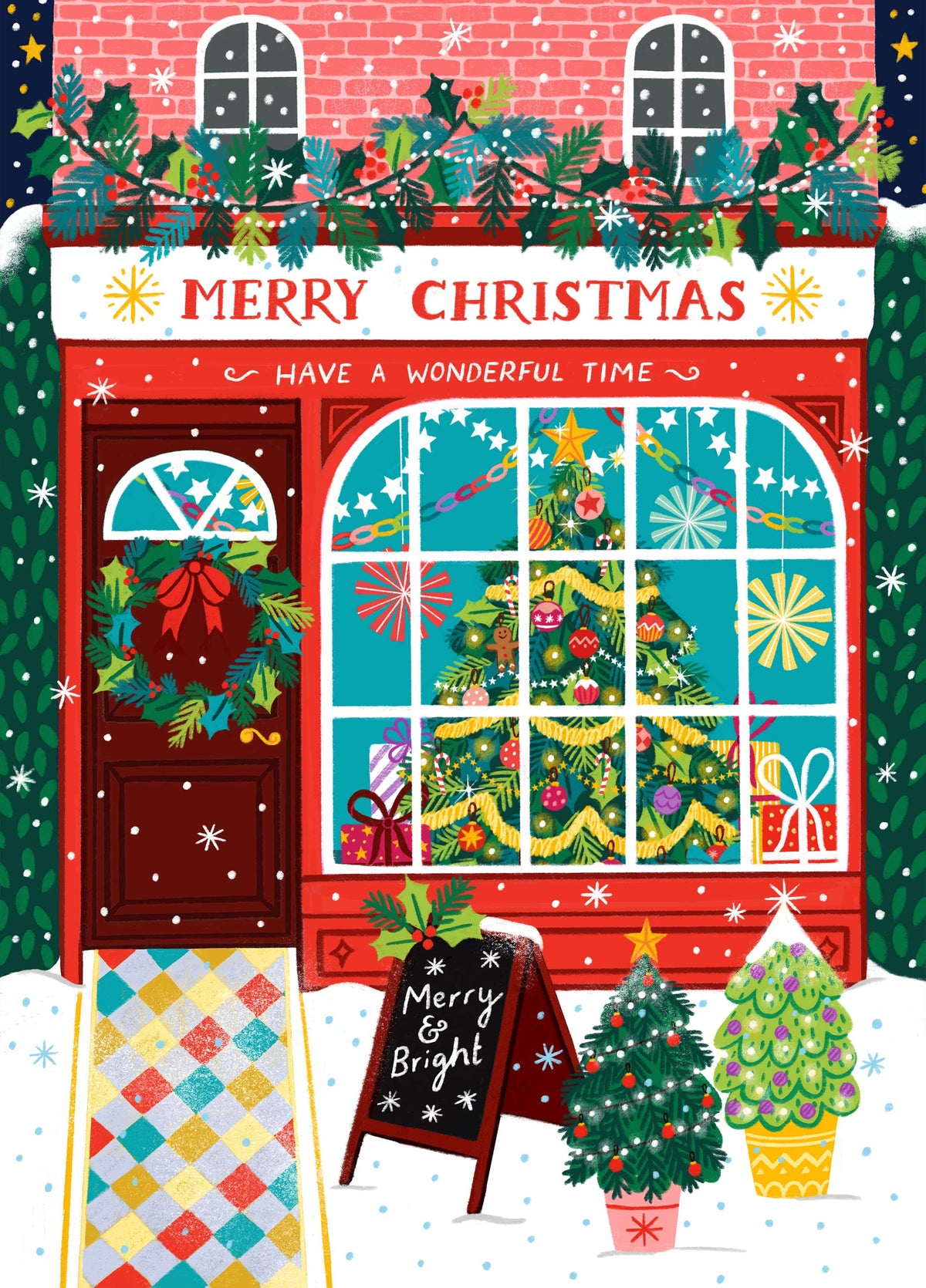 Classic Christmas Card - Festive Shop - Have A Wonderful Time