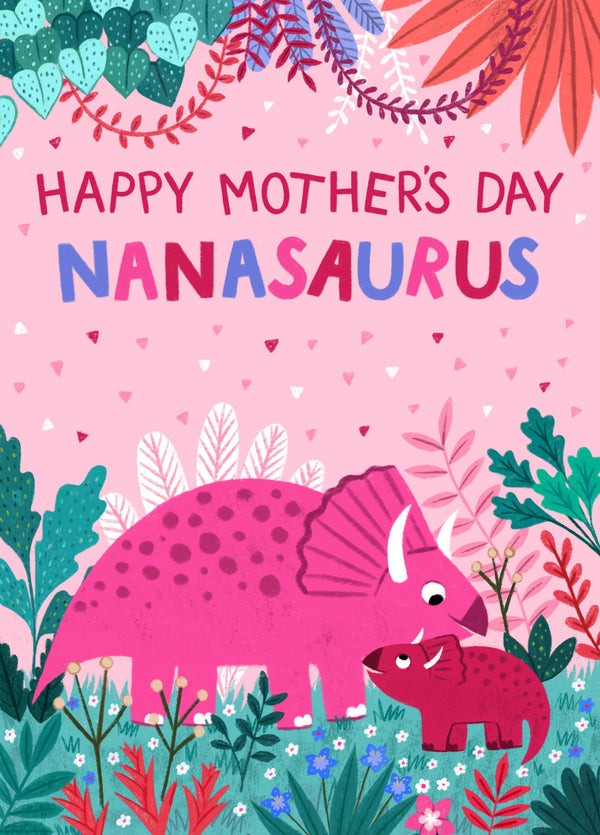 Cute Dinosaur Mother's Day Card - Nanasaurus
