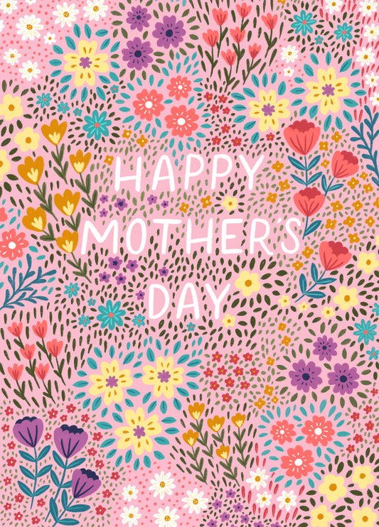 Pretty Pink Mother's Day Card - Flowers - Floral