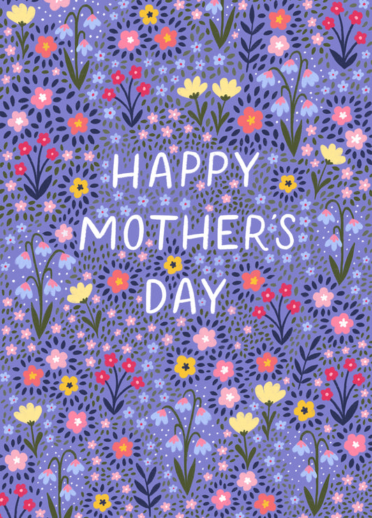 Pretty Purple Mother's Day Card - For Her - Flowers