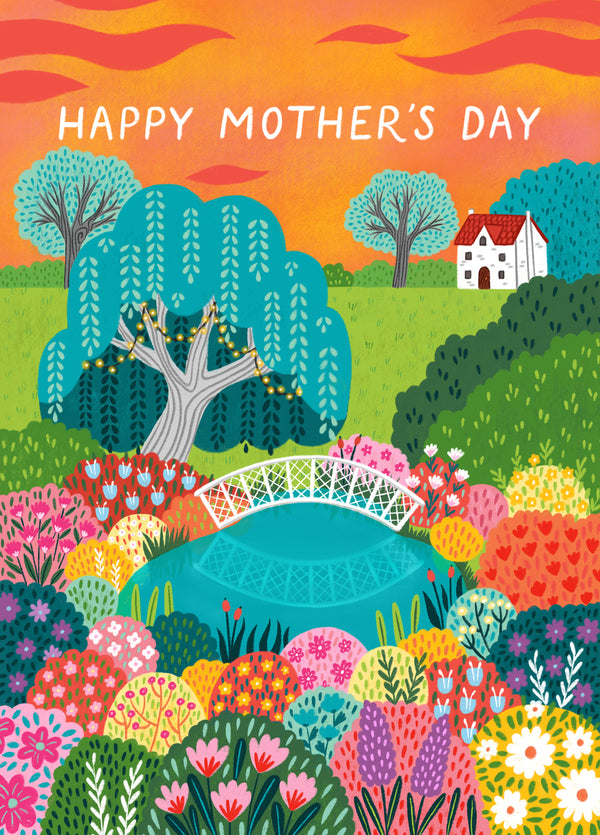 Pretty Mother's Day Card - Sunset Garden