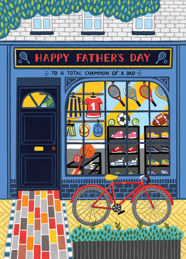 Classic Father's Day Card For Dad - To A Total Champion Of A Dad - Sports Shop
