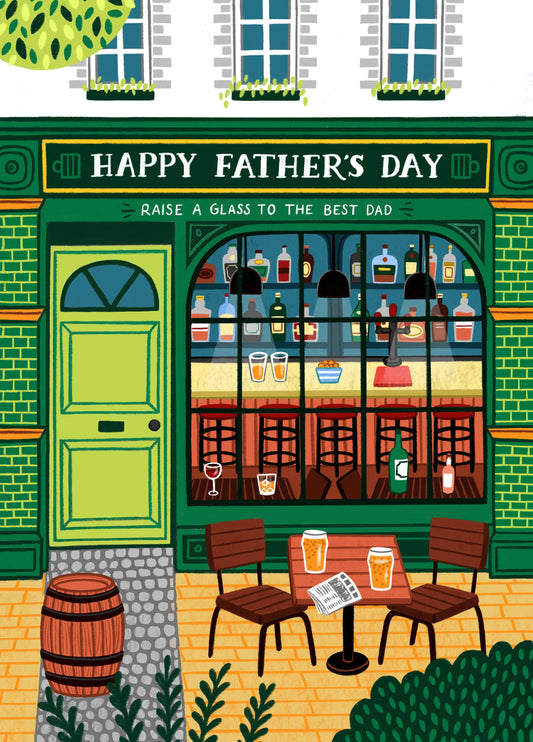 Classic Father's Day Card - For Him - Raise A Glass To The Best Dad