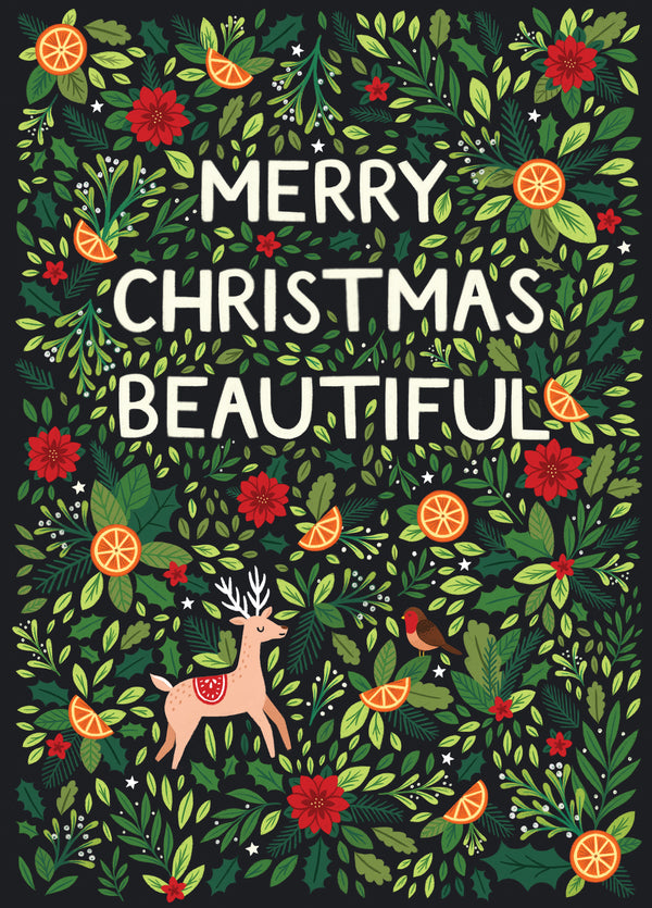 Pretty Merry Christmas Beautiful Card