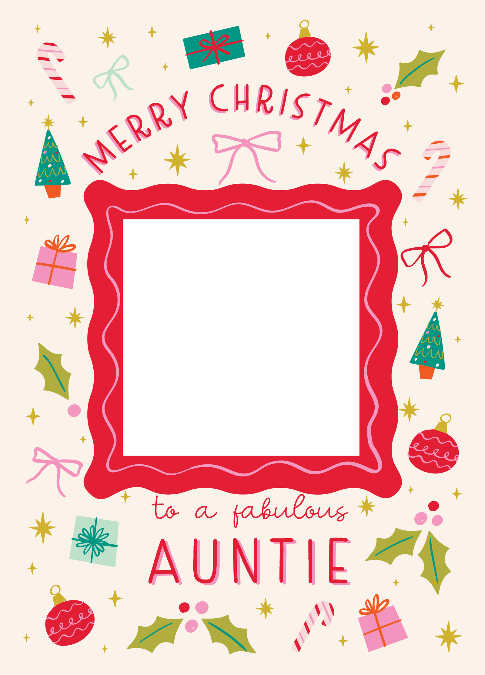 Fabulous Auntie Xmas Icons Photo Upload Card