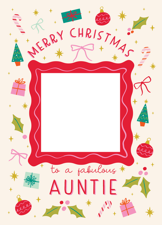 Fabulous Auntie Xmas Icons Photo Upload Card