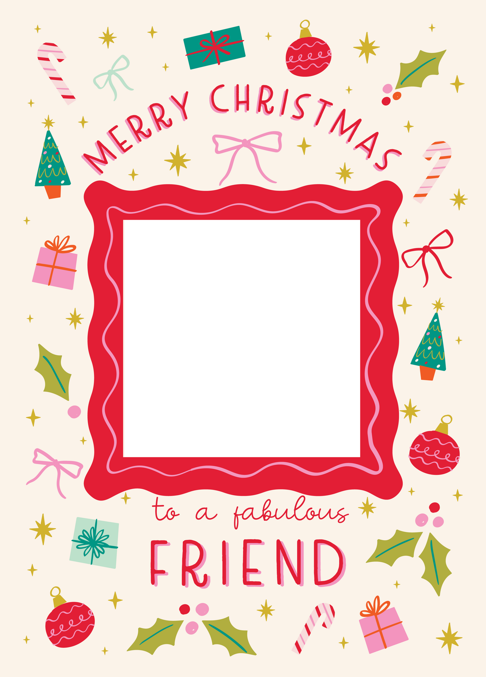 Fabulous Friend Xmas Icons Photo Upload Card