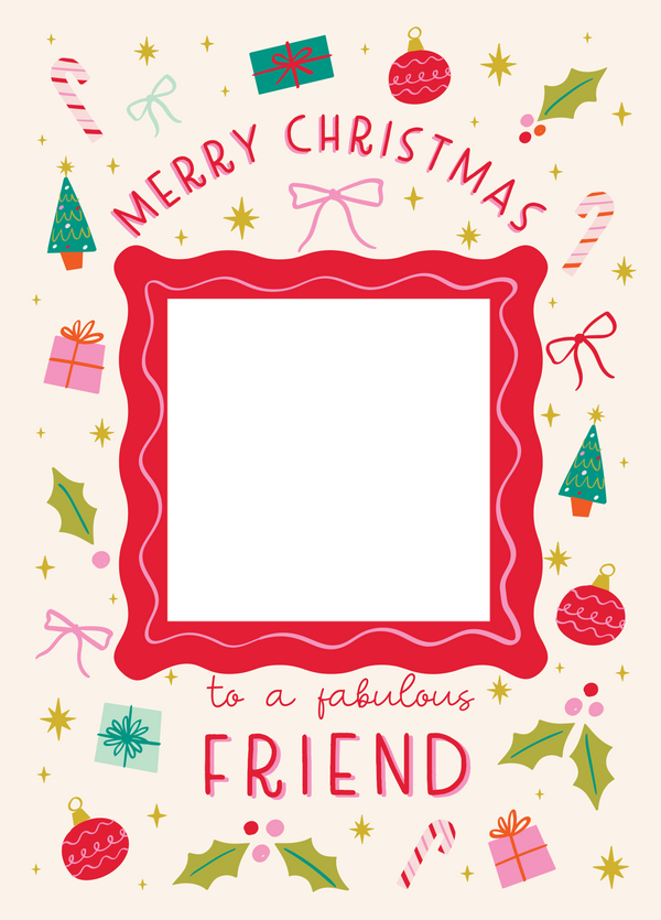 Fabulous Friend Xmas Icons Photo Upload Card