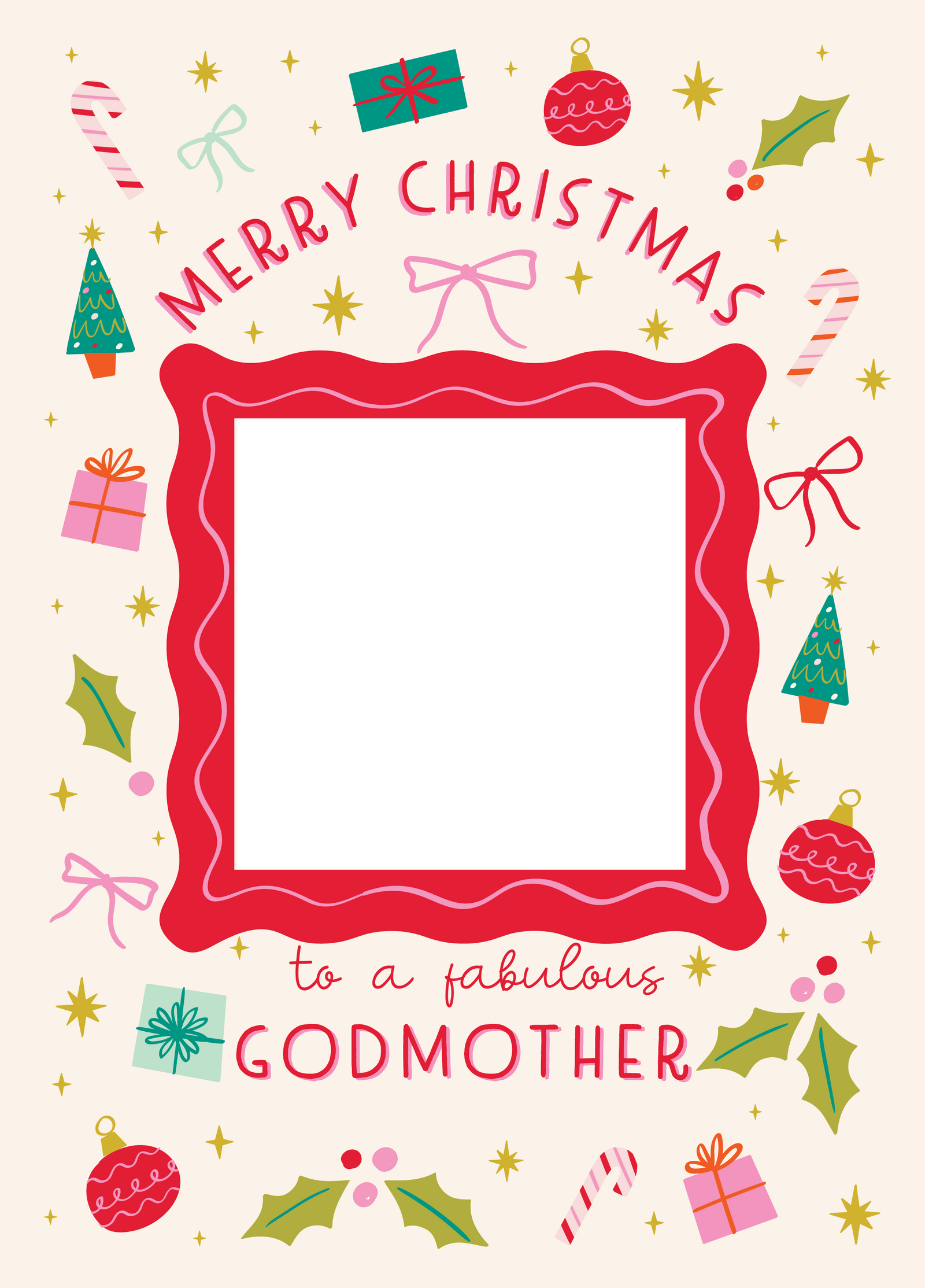 Fabulous Godmother Xmas Icons Photo Upload Card