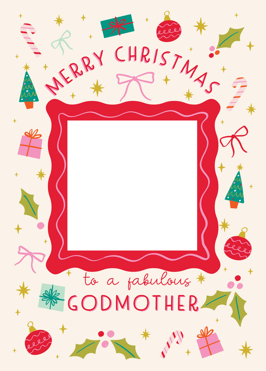Fabulous Godmother Xmas Icons Photo Upload Card