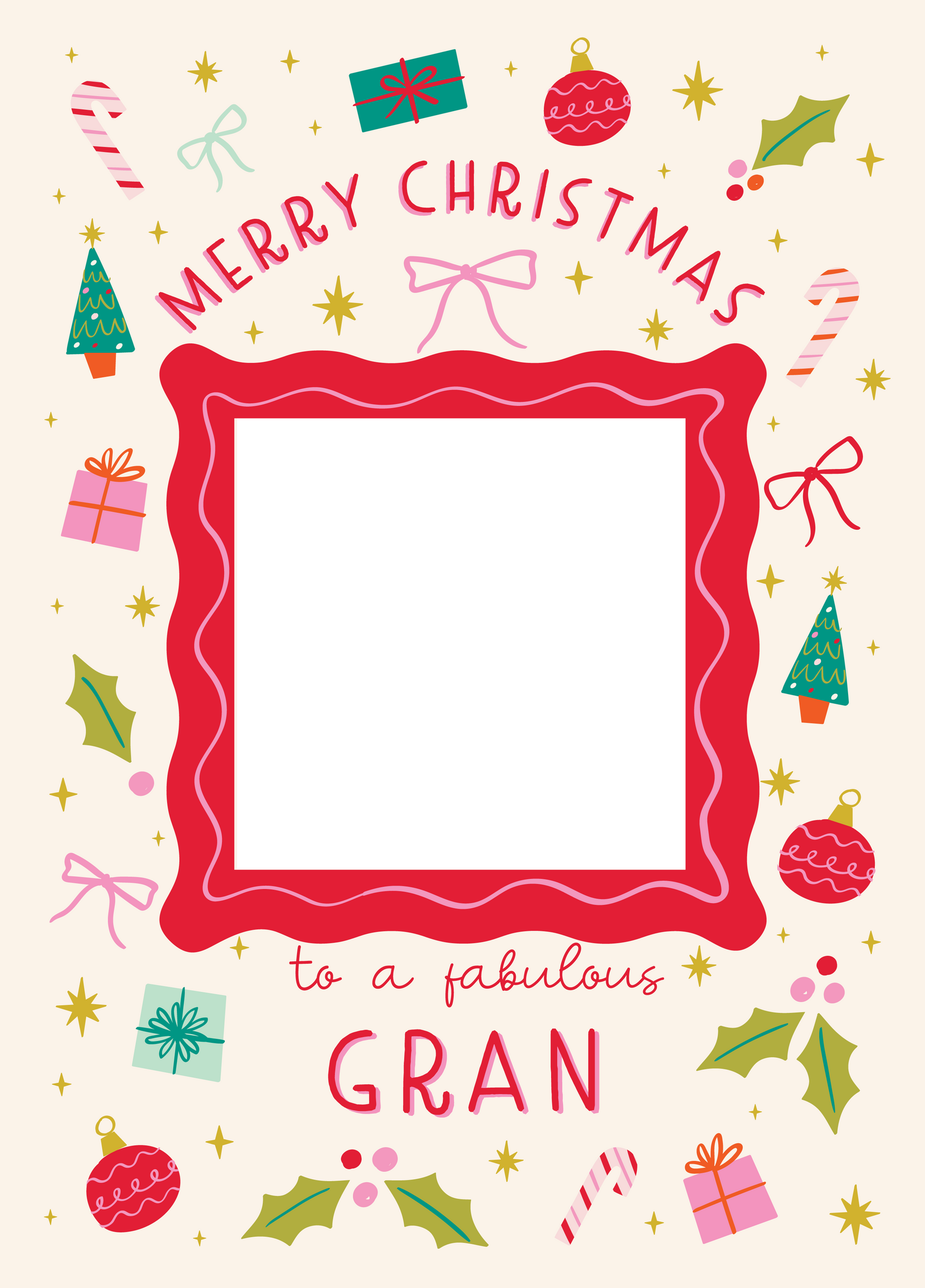 Fabulous Gran Xmas Icons Photo Upload Card