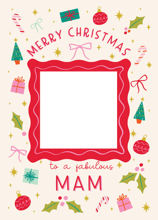 Fabulous Mam Xmas Icons Photo Upload Card