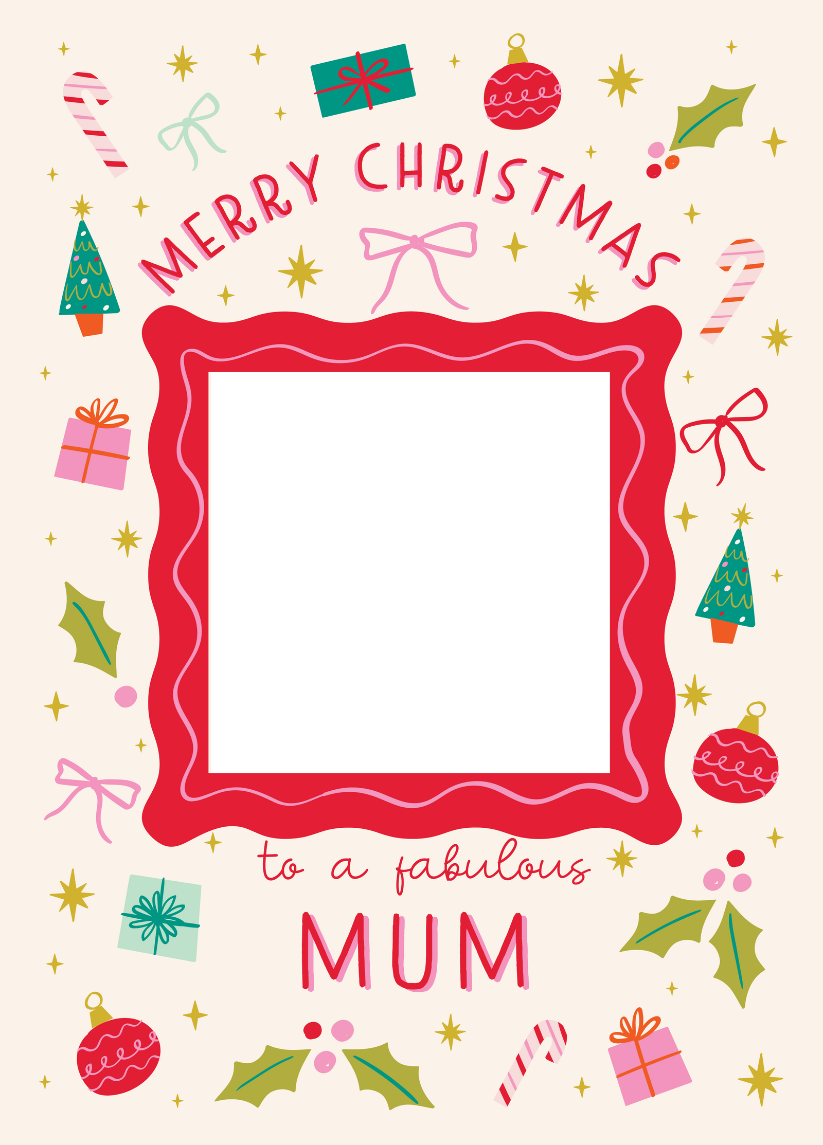 Fabulous Mum Xmas Icons Photo Upload Card