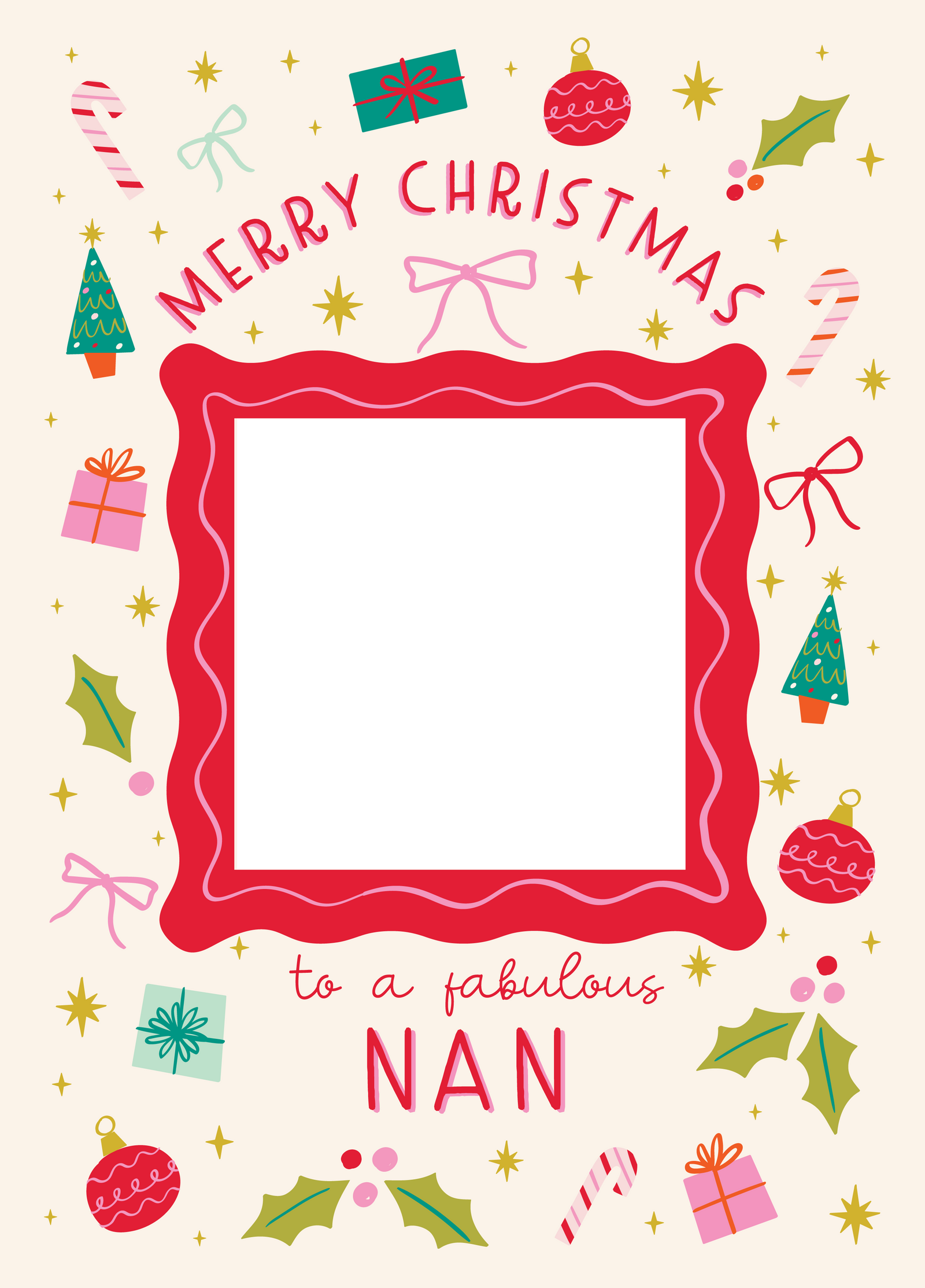 Fabulous Nan Xmas Icons Photo Upload Card