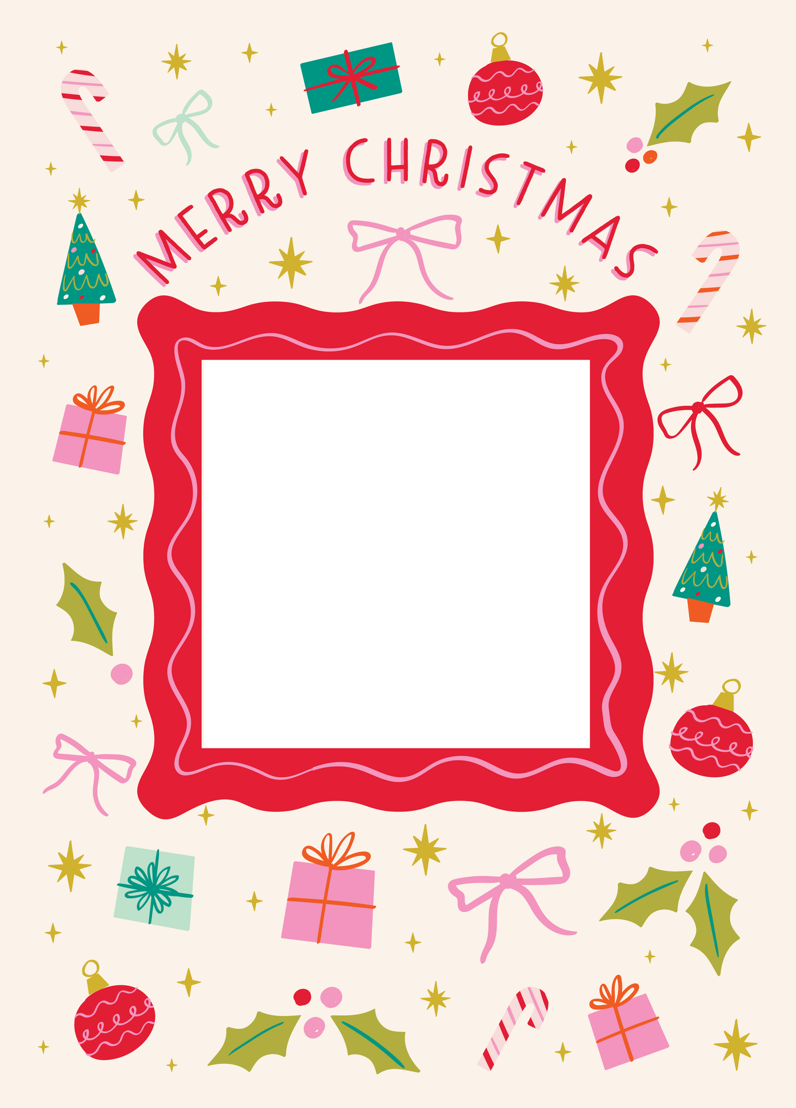 Cute Xmas Icons Photo Upload Card