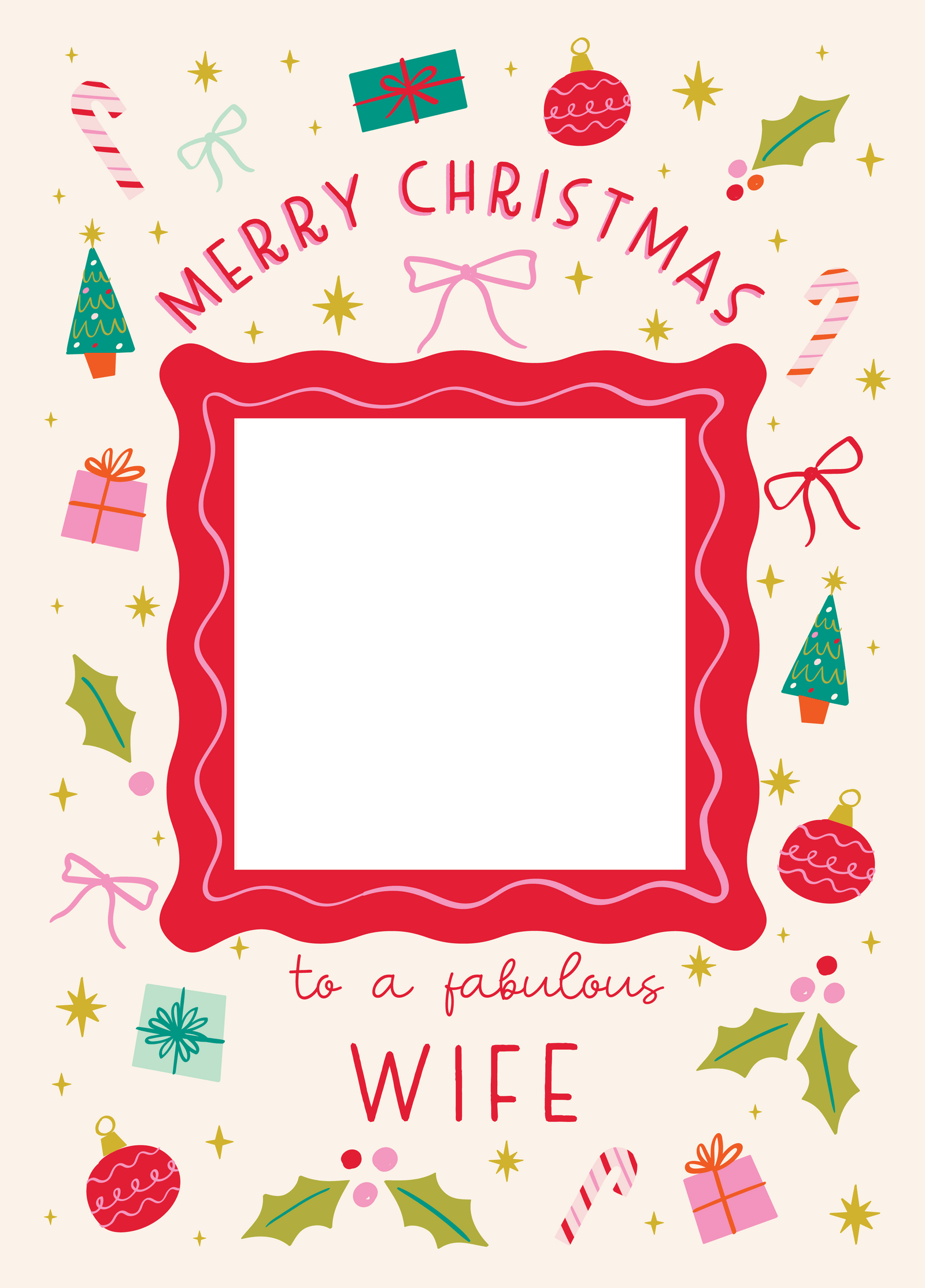 Fabulous Wife Xmas Icons Photo Upload Card