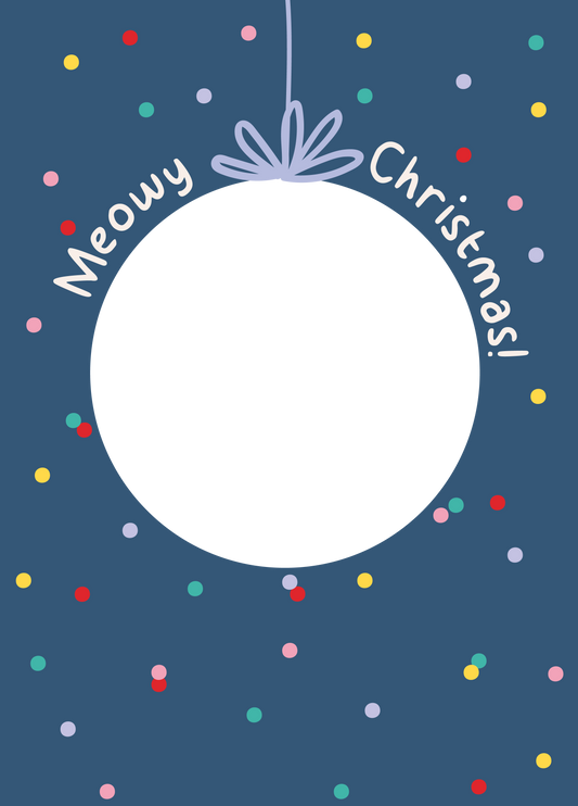 Meowy Christmas Spotty Photo Upload Card