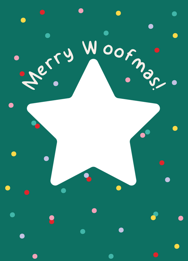 Merry Woofmas Spotty Photo Upload Card