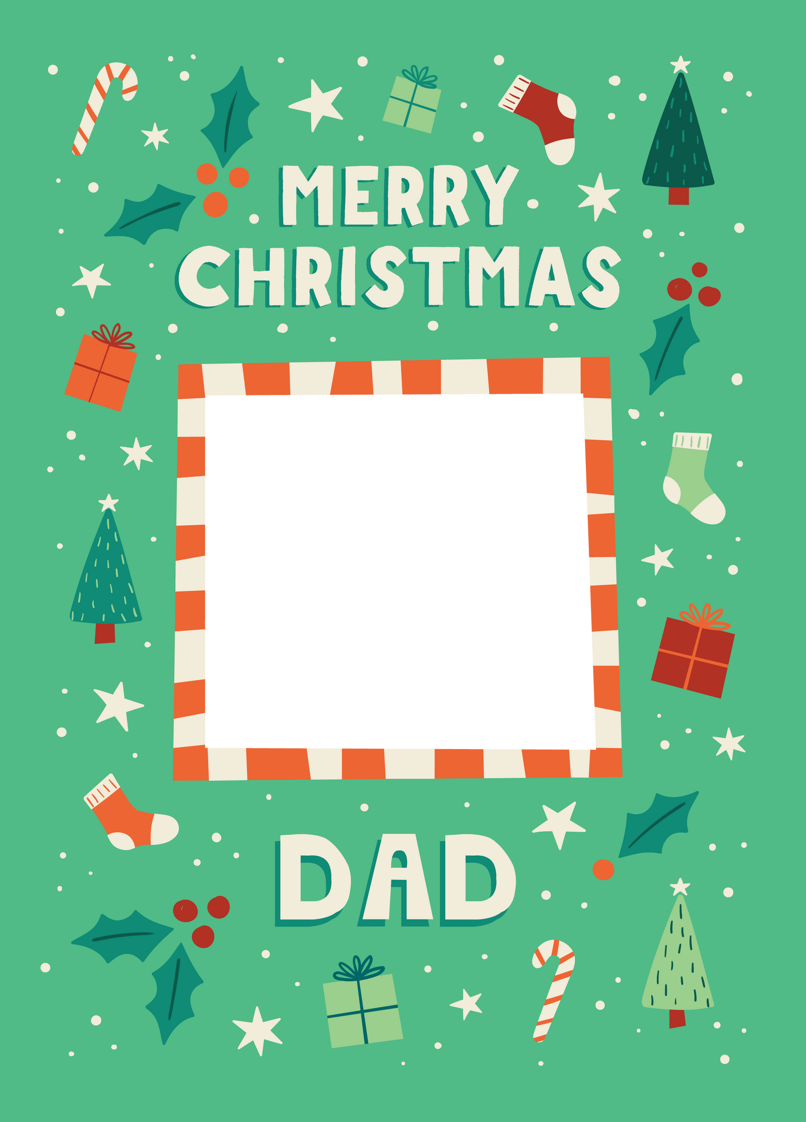 Dad Xmas Icons Photo Upload Card